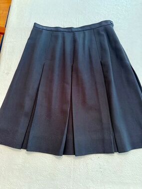 Talbots Dark Blue Black A-Line Pleated Skirt Size 6